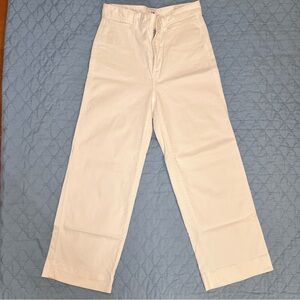 GAP High-Rise White Wide-Leg Crop Pants